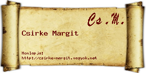 Csirke Margit névjegykártya